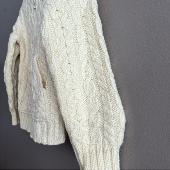 Aran Crafts 100% Merino Wool Kids Hooded Knit Cardigan Zip Sweater 6-7 Years - Picture 9 of 16